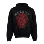 Photo 1 Sp5der OG Rhinestone Logo Hoodie Black from the front side