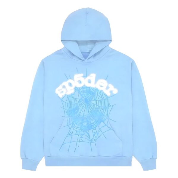 Photo 1 Sp5der Web Hoodie Sky Blue from the front side