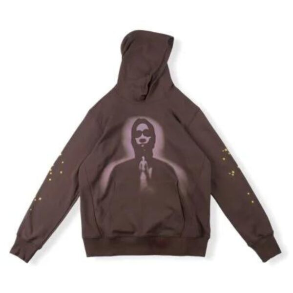 Photo 1 Sp5der Thug Hoodie Angel Brown the font side