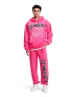 Sp5der Pnk V2 Sweetpant Pink the front side