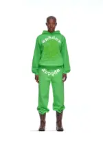 Sp5der Web Tracksuit Slime Green the front side