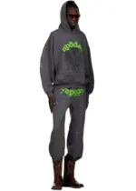 Sp5der Wait Web Tracksuit Slate Grey the front side