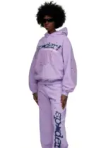 Sp5der Acai Tracksuit Purple the front side