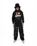 Sp5der I Heart SP5 Souvenir Hoodie Black the front side