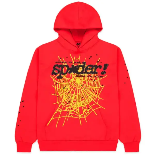 Sp5der P*NK V2 Hoodie Red the back side - Photo 1